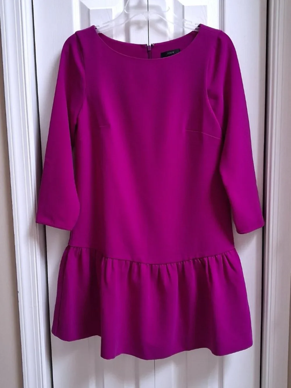J CREW Purple Dropped Waist Long Sleeve Dress sz 2